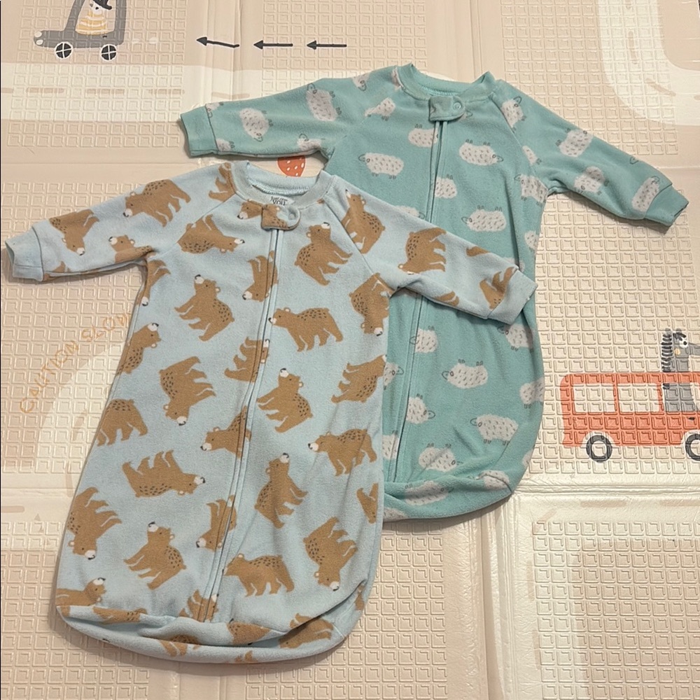 Carter's Blue and Teal Bear and Cloud Sleep Sacks